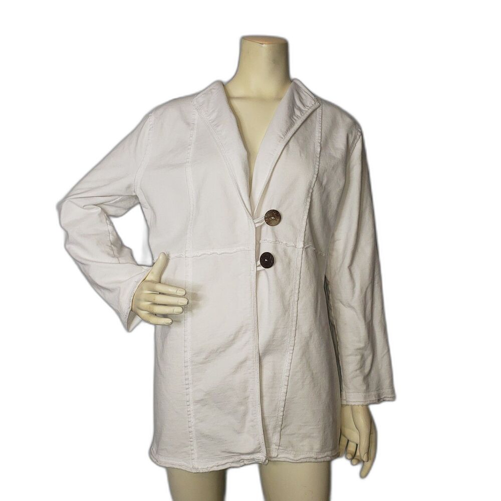 VINTAGE PBJ Sport White Cotton Jacket Womens Size Large